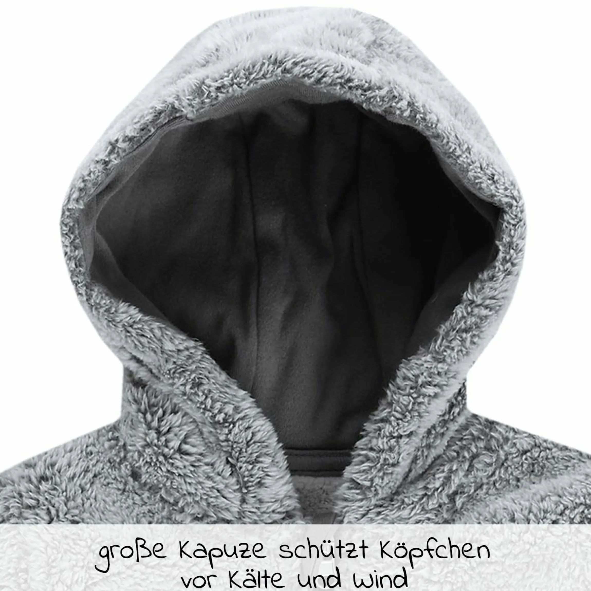 Kuschel-Overall - Grau Melange - Gr. 74