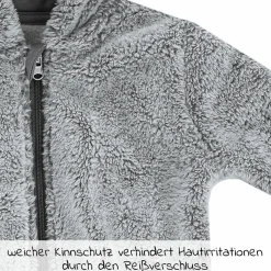 Kuschel-Overall - Grau Melange - Gr. 74