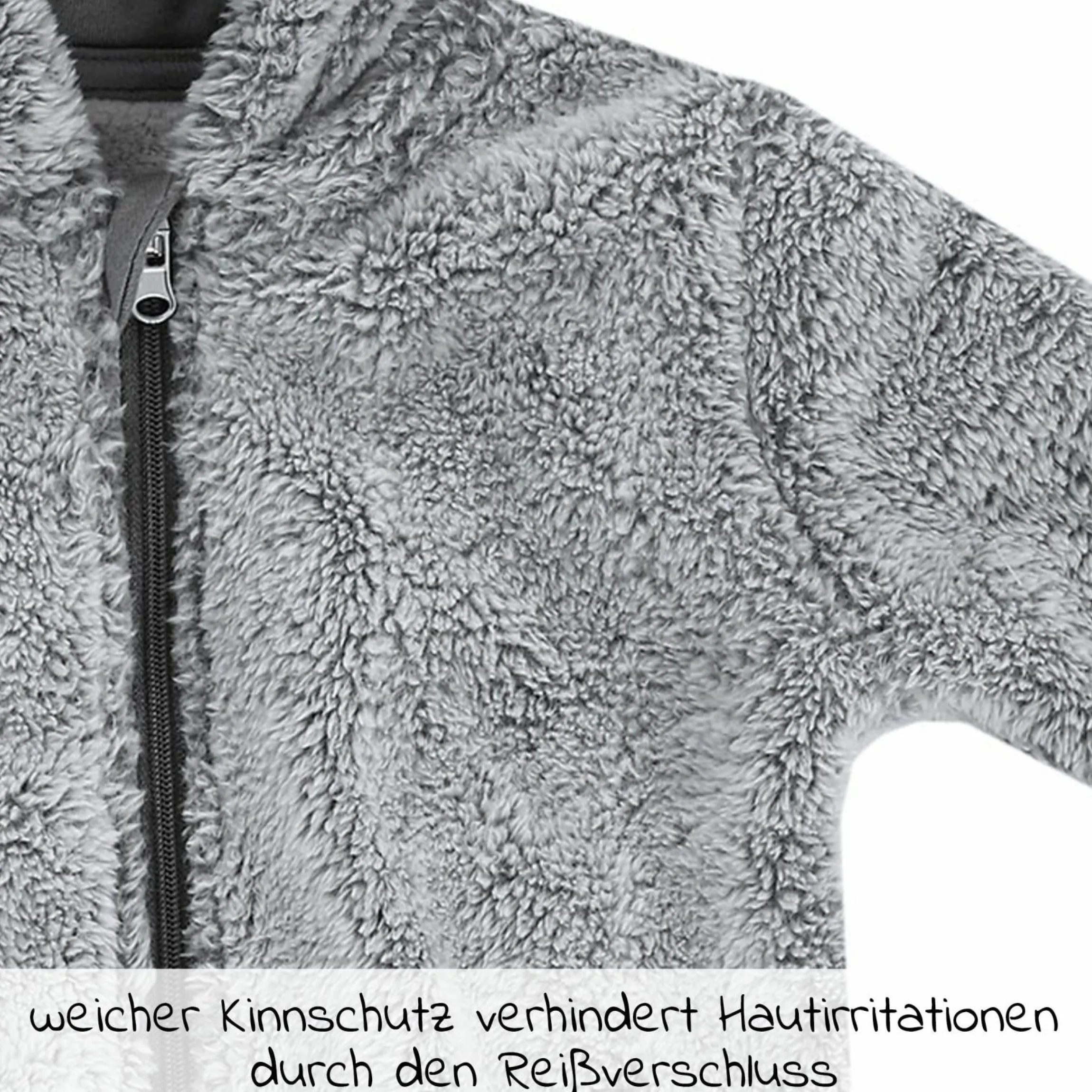 Kuschel-Overall - Grau Melange - Gr. 74
