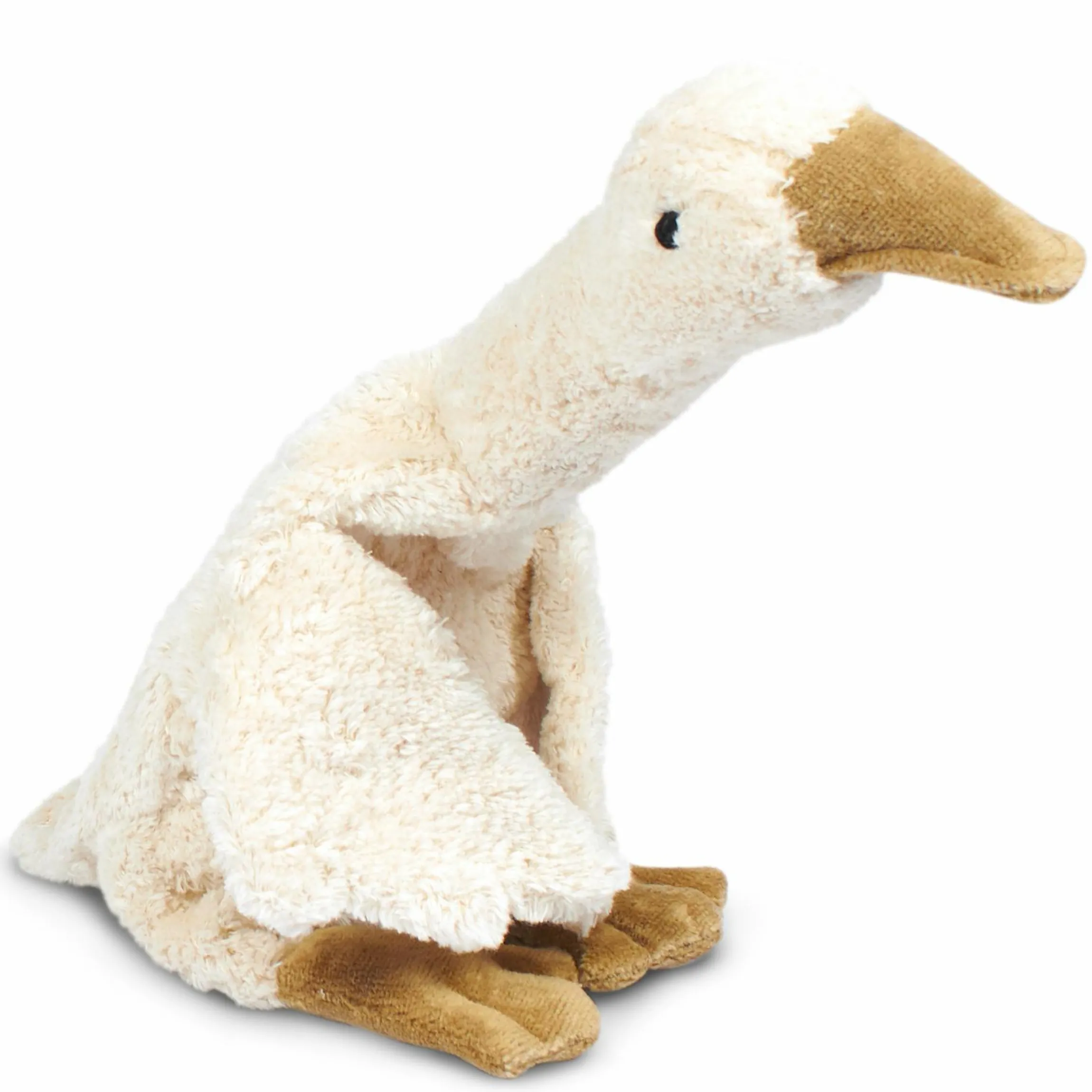 Kuscheltier mit Wärmekissen Gans Klein 47 cm - aus Bio-Baumwolle GOTS mit Traubenkern-Füllung - Weiß
