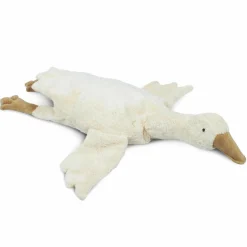 Kuscheltier mit Wärmekissen / Stillkissen Gans Groß 80 cm - aus Bio-Baumwolle GOTS mit Dinkelspreu-Füllung - Weiß