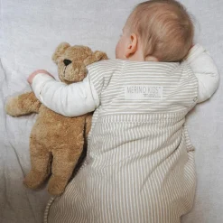 Kuscheltier mit Wärmekissen Bär Klein 30 cm - aus Bio-Baumwolle GOTS mit Traubenkern-Füllung - Beige
