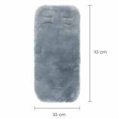 Lammfelleinlage für Babyschalen und Kinderwagen 33,5 x 73 cm - Grau