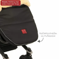 Lammfell-Fußsack Lenny - Schwarz
