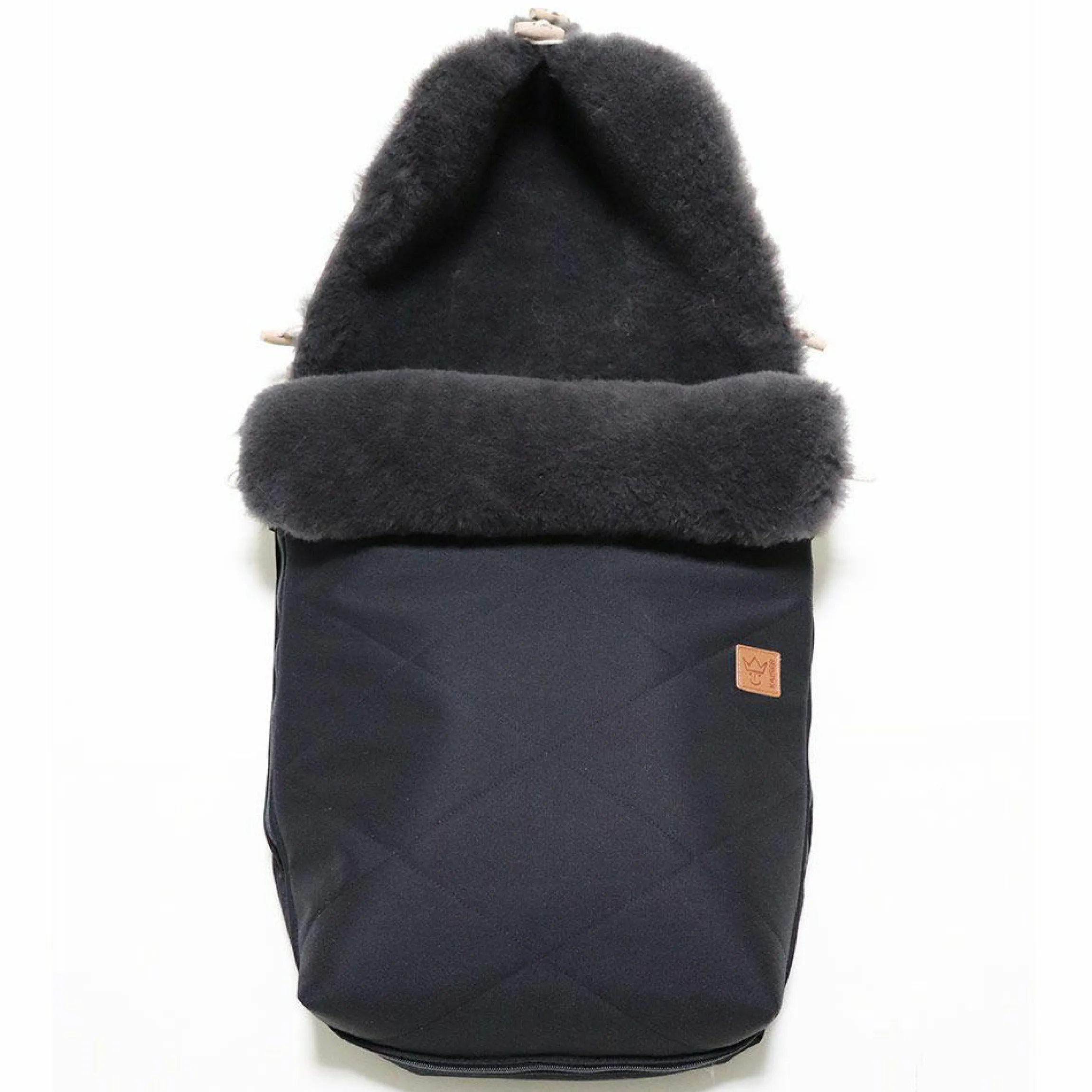 Lammfell-Fußsack Natura Graphit - Schwarz