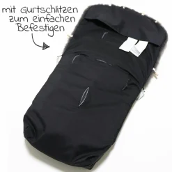 Lammfell-Fußsack Natura Graphit - Schwarz