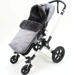 Lammfell-Fußsack Natura Graphit - Anthracite Waffle