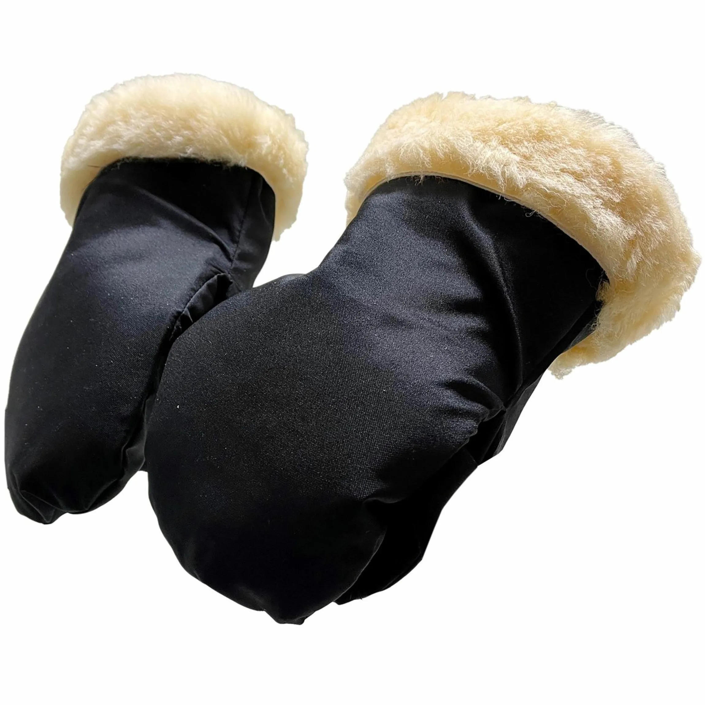 Lammfell-Handschuhe Stroller Mitt - Schwarz