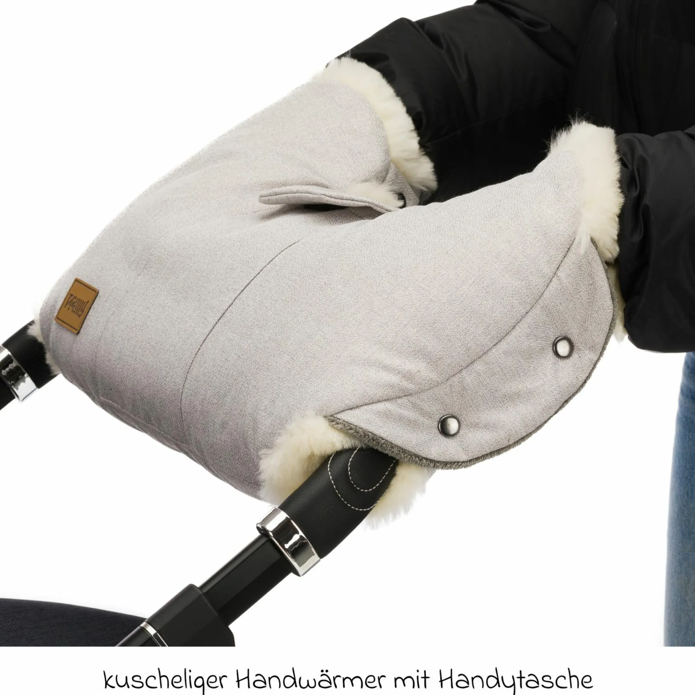 Lammfell-Handwärmer Nyby Style für Buggy, Sport- und Kinderwagen - Champagner