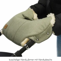 Lammfell-Handwärmer Nyby Style für Buggy, Sport- und Kinderwagen - Pistazie