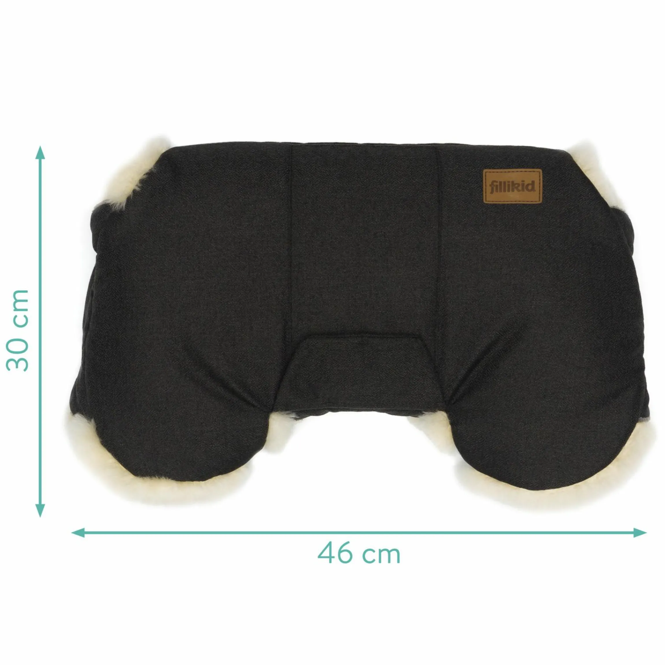 Lammfell-Handwärmer Nyby Style für Buggy, Sport- und Kinderwagen - Ebenholz