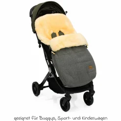 Lammwoll-Fußsack Bernina Wool für Buggy, Sport- und Kinderwagen - Grau