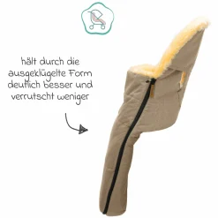 Lammwoll-Fußsack Makalu Wool für Buggy, Sport- und Kinderwagen - Braun