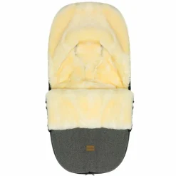 Lammwoll-Fußsack Makalu Wool für Buggy, Sport- und Kinderwagen - Grau