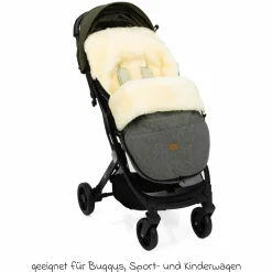 Lammwoll-Fußsack Makalu Wool für Buggy, Sport- und Kinderwagen - Grau