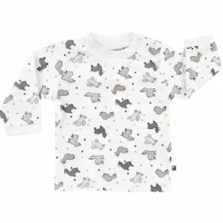 Langarmshirt - Lama Allover Offwhite - Gr. 74