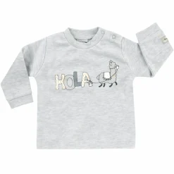 Langarmshirt - Lama Grau - Gr. 80