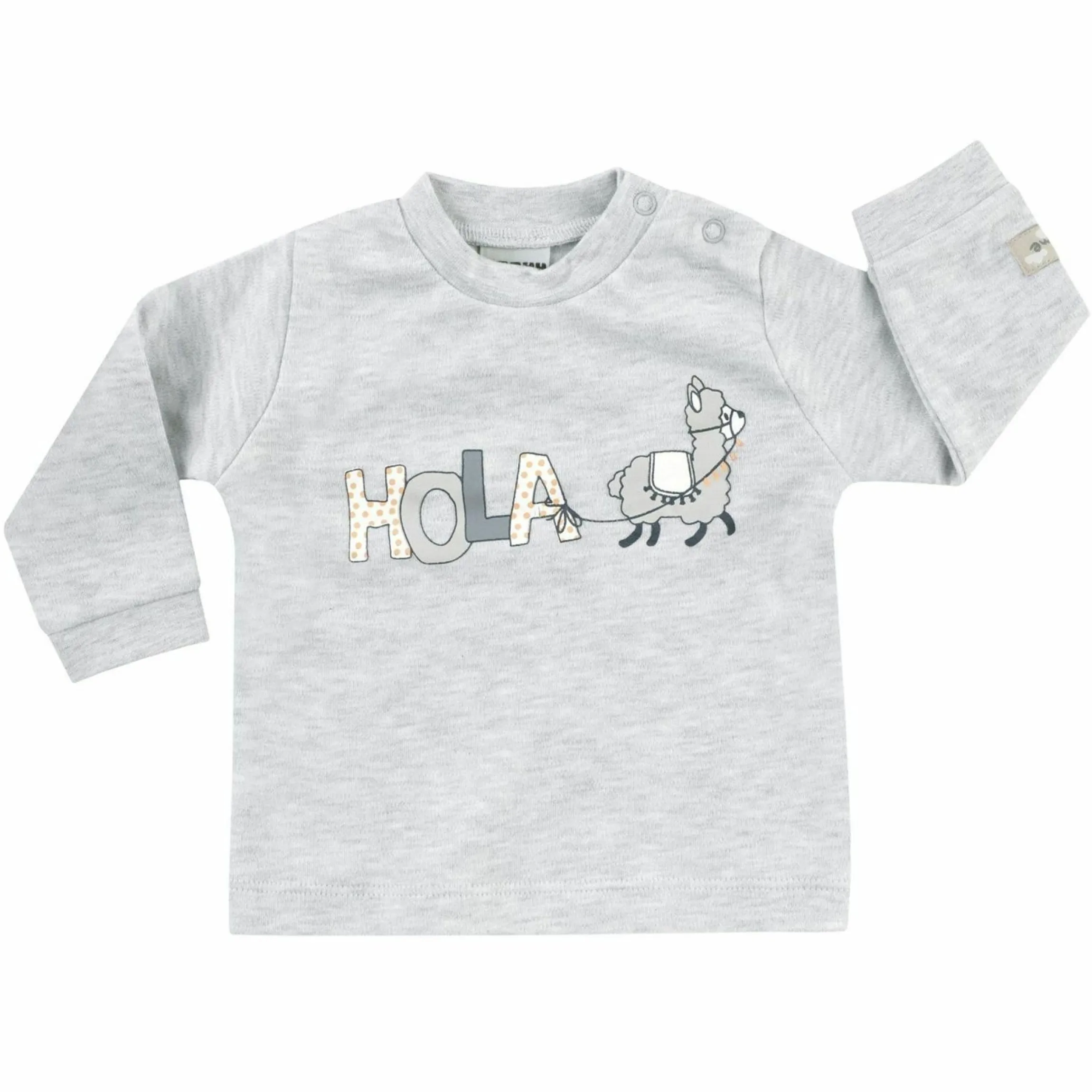 Langarmshirt - Lama Grau - Gr. 80