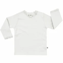 Langarmshirt mit Spitzenkragen - Offwhite - Gr. 92