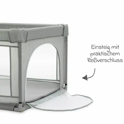 Laufgitter Mia mit Einstieg und Saugnäpfen inkl. Tragetasche nur 4,5 kg 95 x 65 cm - Grau Melange
