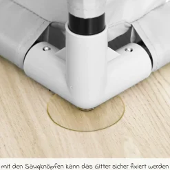 Laufgitter Mia mit Einstieg und Saugnäpfen inkl. Tragetasche nur 4,5 kg 95 x 65 cm - Grau Melange