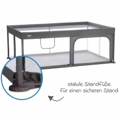 Laufgitter Rio XL extra groß mit Einstieg an der Seite 180 x 120 cm - Grau
