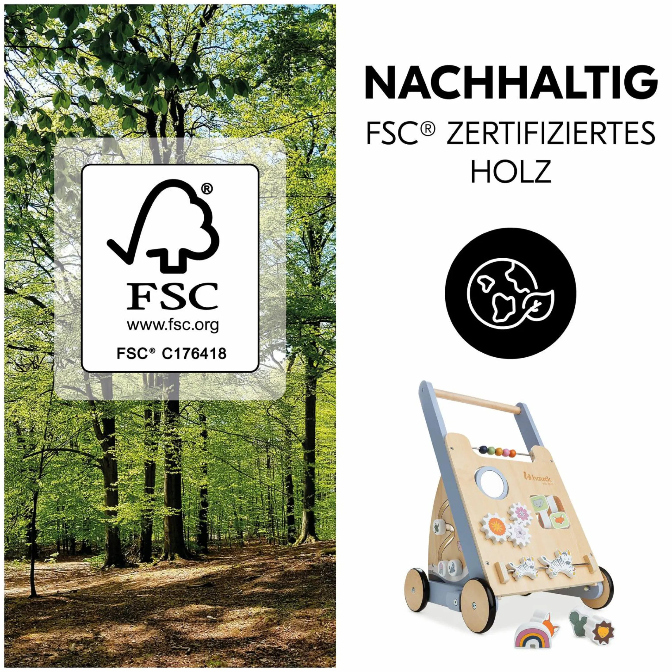 Lauflernwagen / Sortierwagen Learn To Walk Skills - mit vielen Motorik Spielen