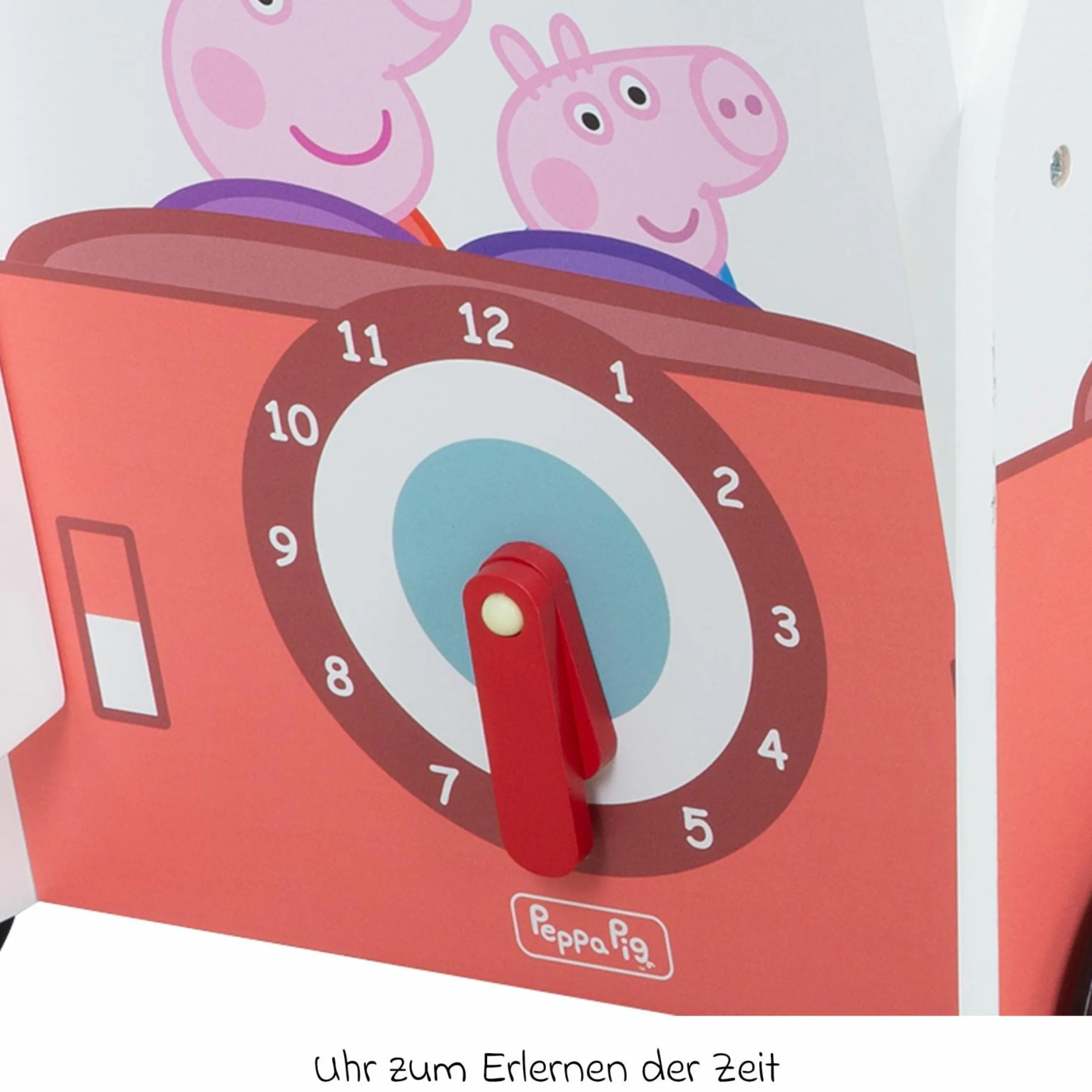 Lauflernwagen Schiebe- und Motorikbus mit Uhr & Rechenschieber - Peppa Pig - Weiß Rot