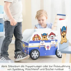 Lauflernwagen Schiebe- und Motorikbus mit Uhr & Rechenschieber - Paw Patrol - Weiß Blau