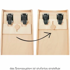 Lauflernwagen und Rutscher Enzo ab 12 Monate mit gummierten Holzräder & Schwenkrollen - Gelb