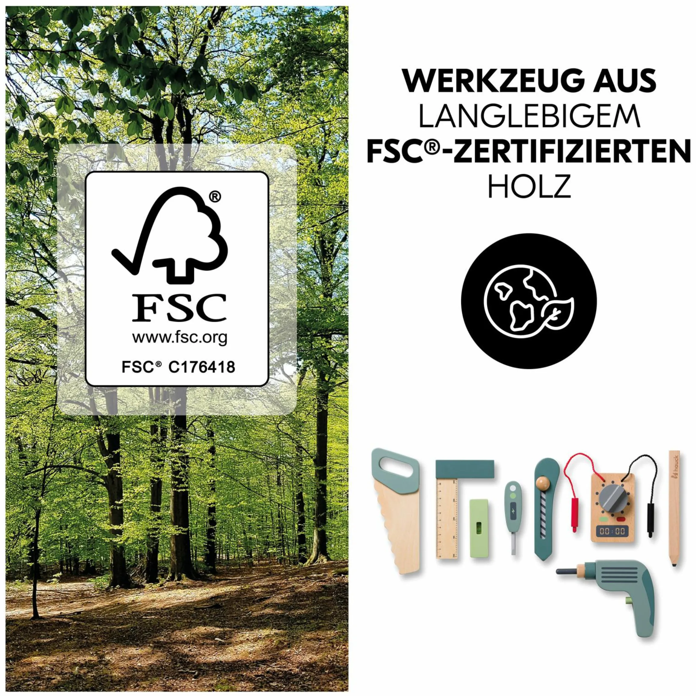 Learn to Work - 9-tlg. Werkzeug-Set inkl. Gürtel für kleine Handwerker