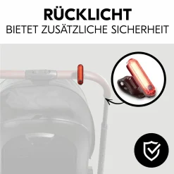 LED-Leuchte für Kinderwagen & Buggy - inkl. Halterung (aufladbar, 4 Leuchtmodi)