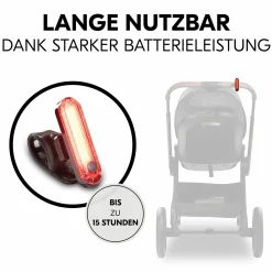 LED-Leuchte für Kinderwagen & Buggy - inkl. Halterung (aufladbar, 4 Leuchtmodi)