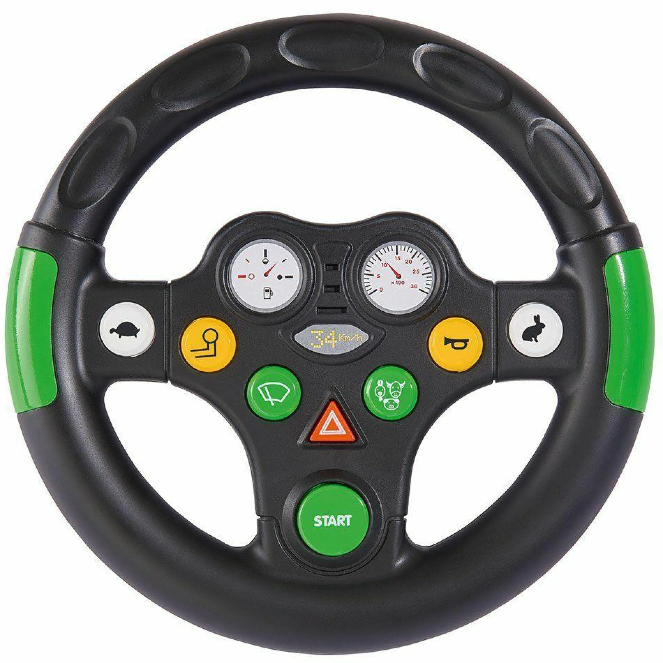 Lenkrad Sound Wheel für BIG Traktor und Bobby Car - Schwarz Grün
