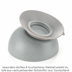 Lernschale mit Saugnapf Growing Bowl aus 80% nachwachsenden Rohstoffen wie Holz & Zucker aus Deutschland - Grau