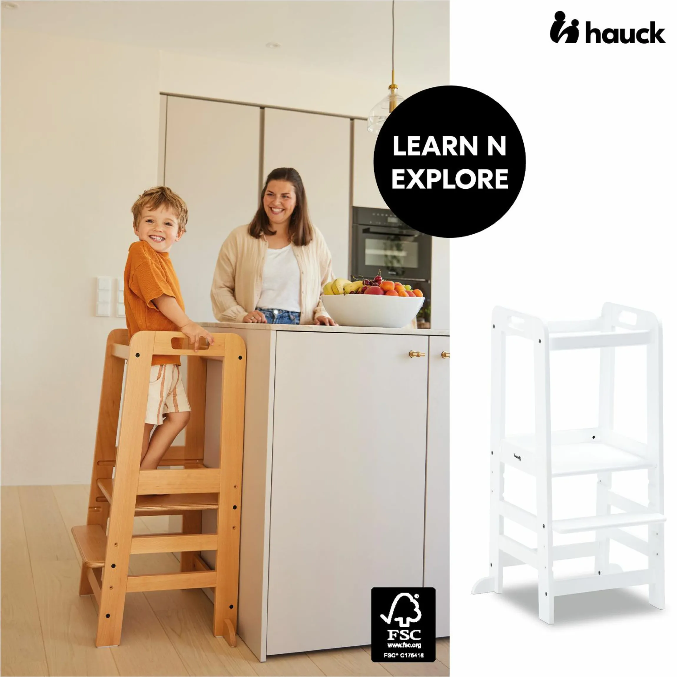 Lernturm / Kinderstuhl für Küche - Learn N Explore - White