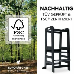 Lernturm / Kinderstuhl für Küche - Learn N Explore - Black
