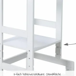 Lernturm 3-fach höhenverstellbar bis 90 kg belastbar - Weiß