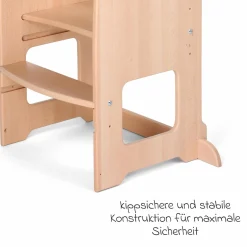 Lernturm Littlefoot 3-fach höhenverstelbar aus Buchenholz - Natur lackiert