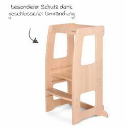 Lernturm Littlefoot 3-fach höhenverstelbar aus Buchenholz - Natur lackiert