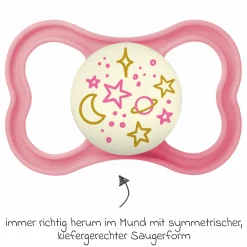 Leucht-Schnuller 2er Pack Supreme Night - Silikon 6-16 M - Rosa
