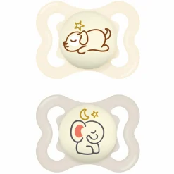 Leucht-Schnuller 2er Pack Supreme Night - Silikon 0-6 M - Beige