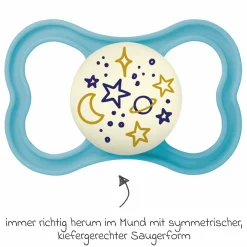 Leucht-Schnuller 2er Pack Supreme Night - Silikon 6-16 M - Blau