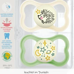 Leucht-Schnuller 2er Pack Supreme Night - Silikon 6-16 M - Beige