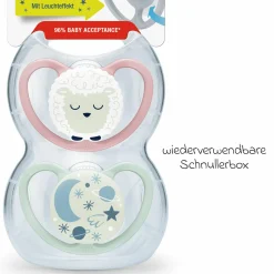 Leucht-Schnuller 2er Pack Space Night - Silikon 6-18 M - Schaf / Nachthimmel