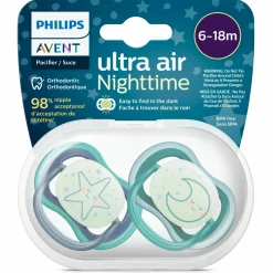 Leucht-Schnuller 2er Pack Ultra Air Nighttime 6-18 M - Stern / Mond