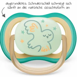 Leucht-Schnuller 2er Pack Ultra Air Nighttime 0-6 M - Sternschnuppe / Eule