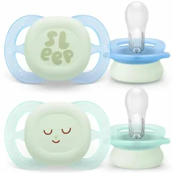 Leucht-Schnuller 2er Pack Ultra Start - Silikon Newborn 0-2 M - Grün & Blau