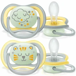Leucht-Schnuller 2er Pack Ultra Air Nighttime ab 18 M - Wolke / Tiger