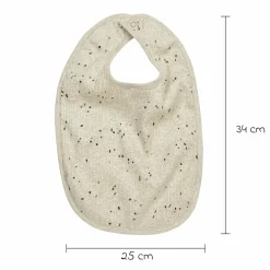 Lätzchen 2er Pack mit Druckknöpfen 25 x 34 cm - Rib Mini Spot - Sand Melange